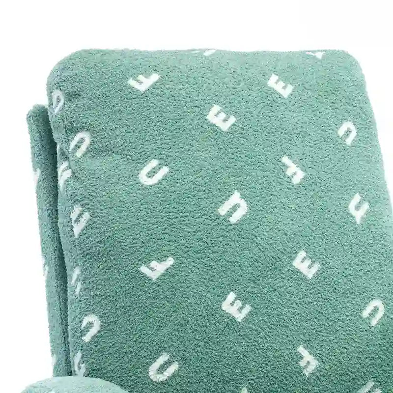 Fauteuil à bascule haut dossier rembourré vert 26,8 avec pochette latérale