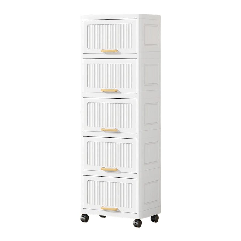 Meuble de cuisine, boîte de rangement à ouverture basculante avec roulettes, meuble de rangement mobile, étagère de cuisine, boîte de rangement mobile - Blanc