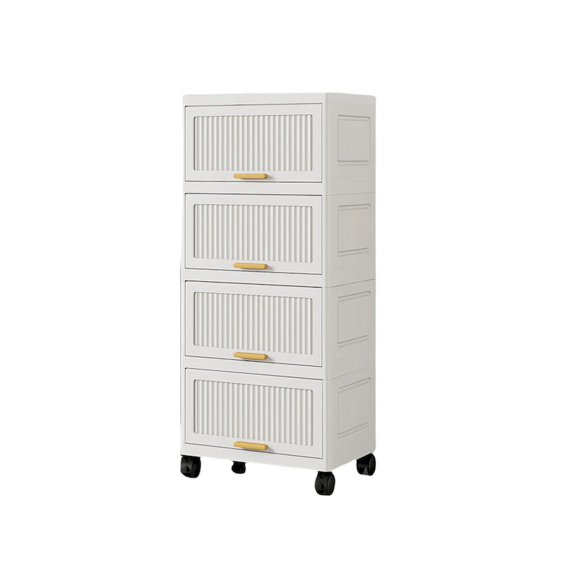 Meuble de cuisine, boîte de rangement à ouverture basculante avec roulettes, meuble de rangement mobile, étagère de cuisine, boîte de rangement mobile - Blanc