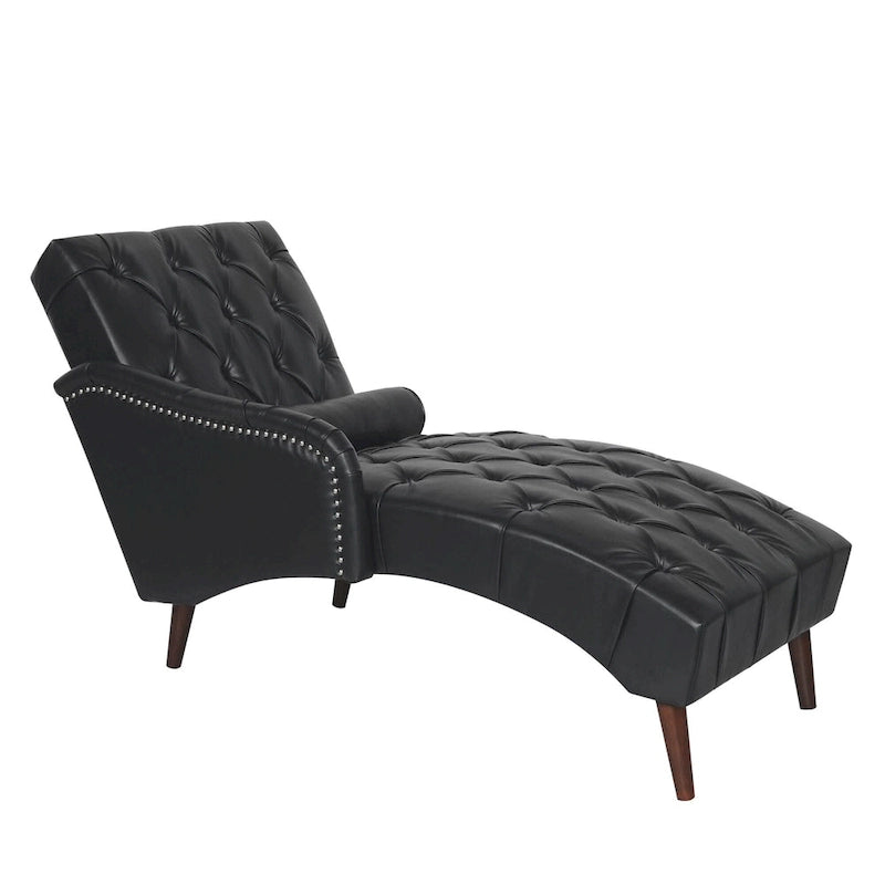 - Méridienne d'intérieur Isabella avec coussin et pieds en bois massif