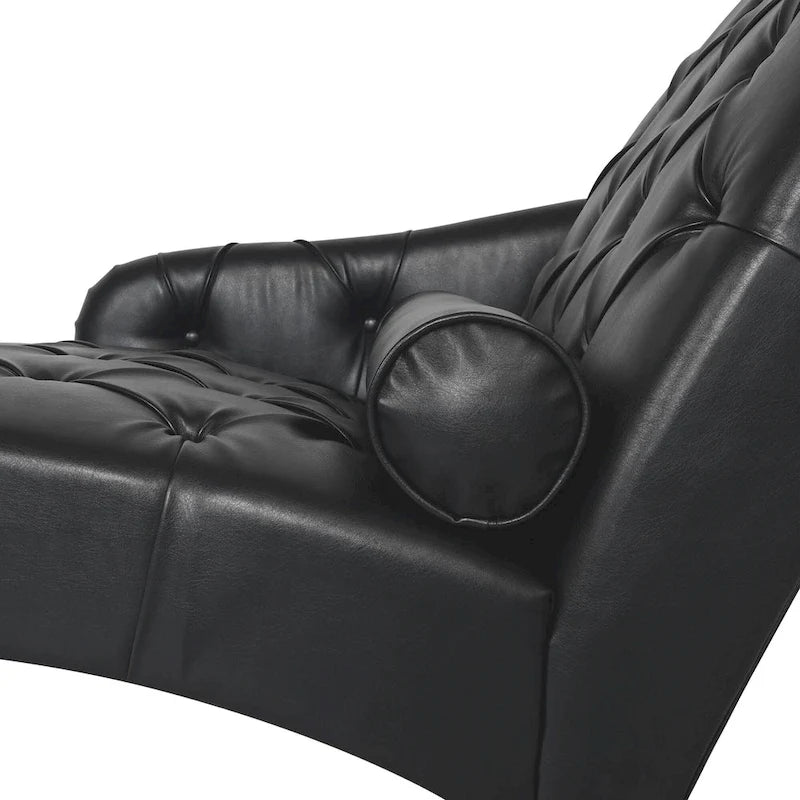 - Méridienne d'intérieur Isabella avec coussin et pieds en bois massif