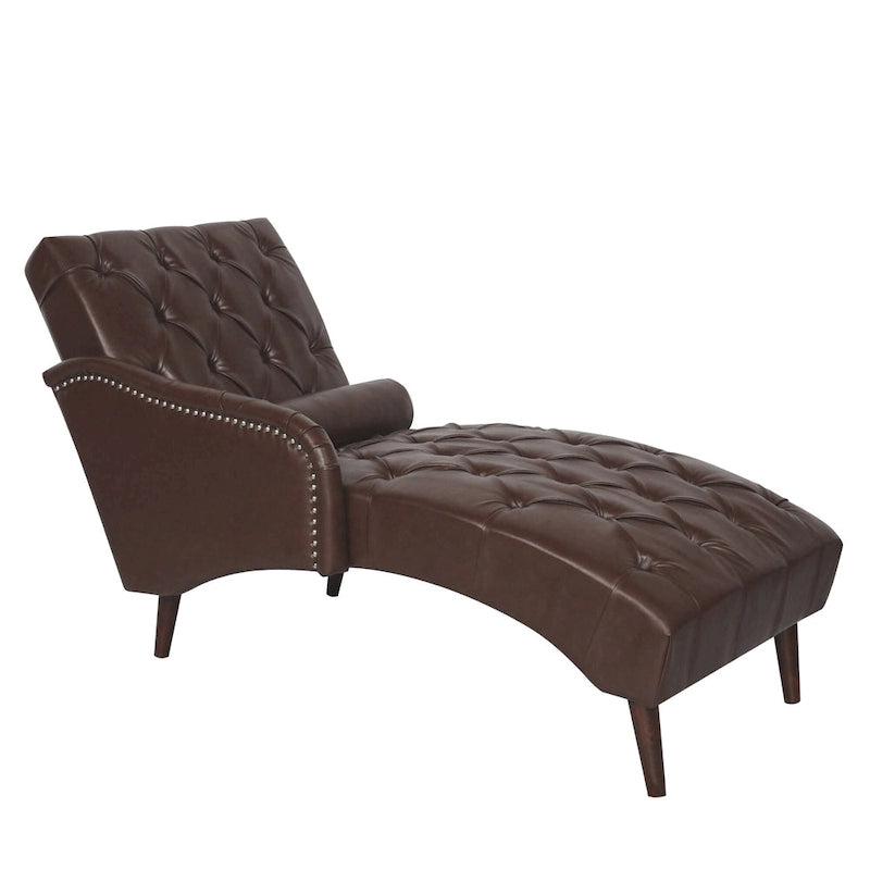 - Méridienne d'intérieur Isabella avec coussin et pieds en bois massif