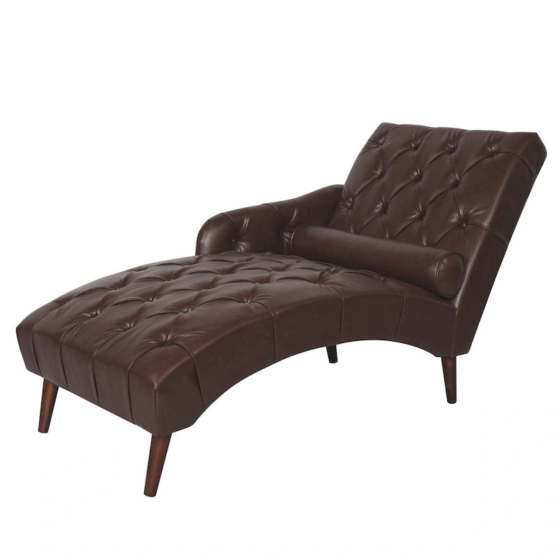 - Méridienne d'intérieur Isabella avec coussin et pieds en bois massif