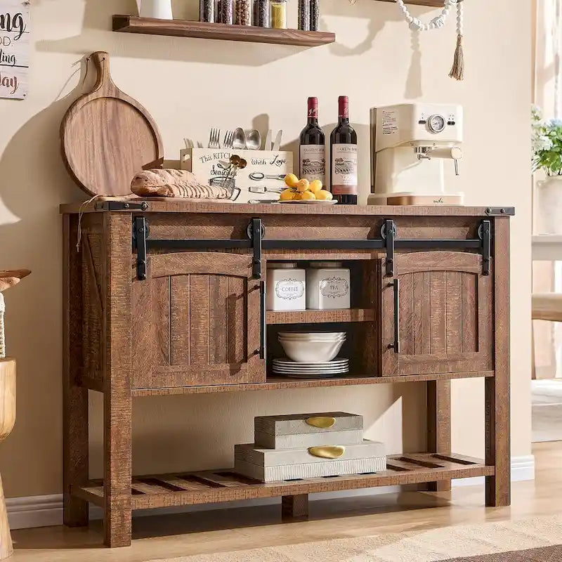 Console d'entrée de ferme, Console rustique, Console de canapé en bois