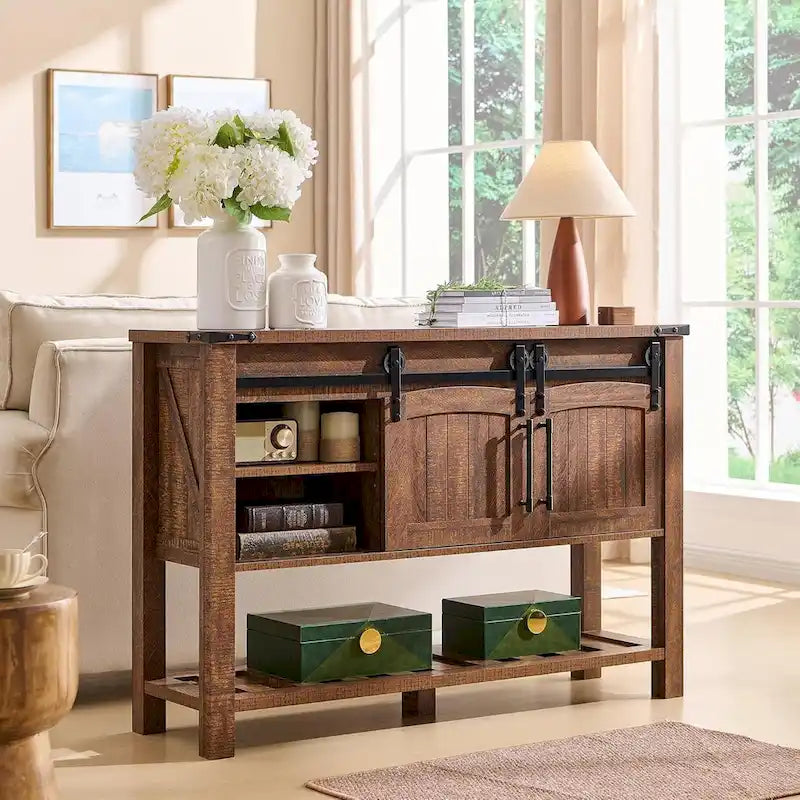 Console d'entrée de ferme, Console rustique, Console de canapé en bois