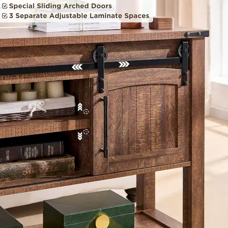 Console d'entrée de ferme, Console rustique, Console de canapé en bois