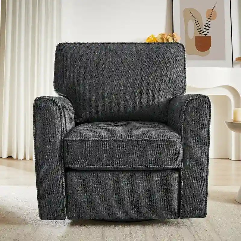 Fauteuil pivotant 360° avec accoudoirs incurvés