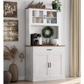 Meuble de rangement de cuisine, armoire de rangement haute de 180 cm avec support pour micro-ondes, buffet autoportant pour la maison