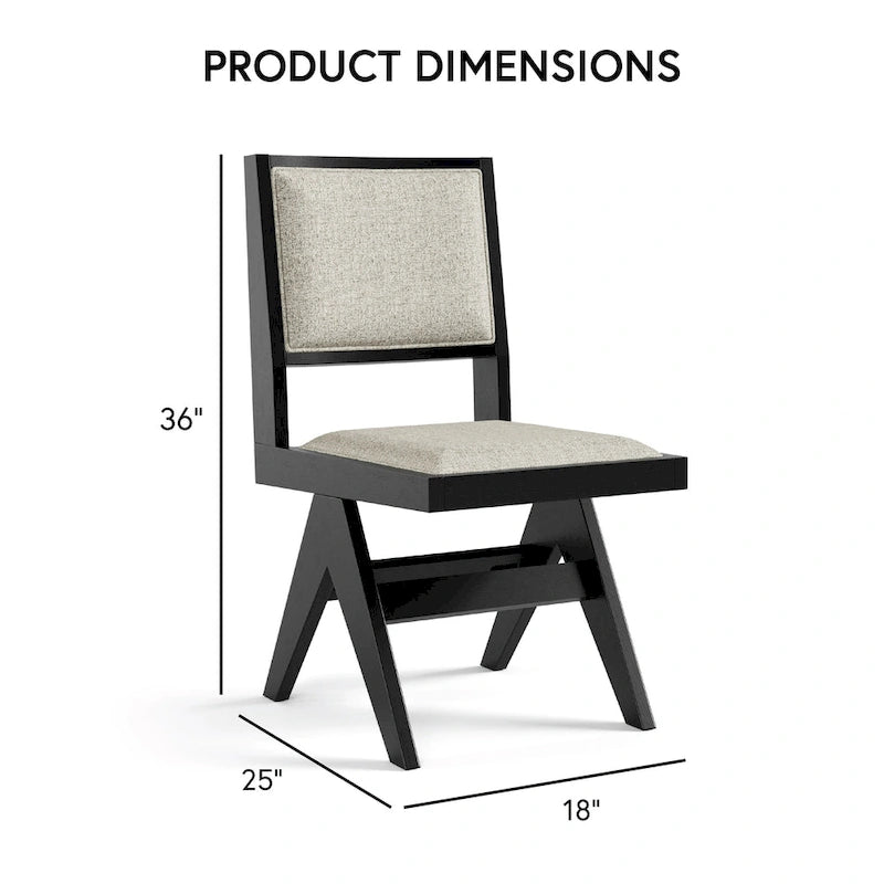 Ensemble de salle à manger rond 5 pièces Evrena Modern en bois massif noir de 122 cm