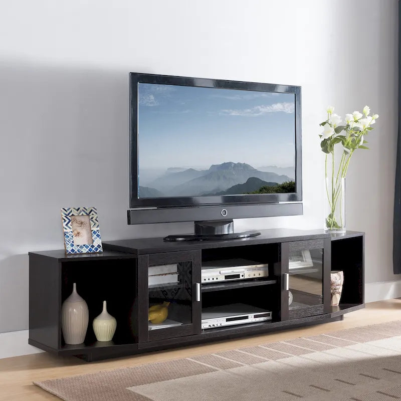 Meuble TV de rangement multifonctionnel Rasa Contemporary de 72 pouces par