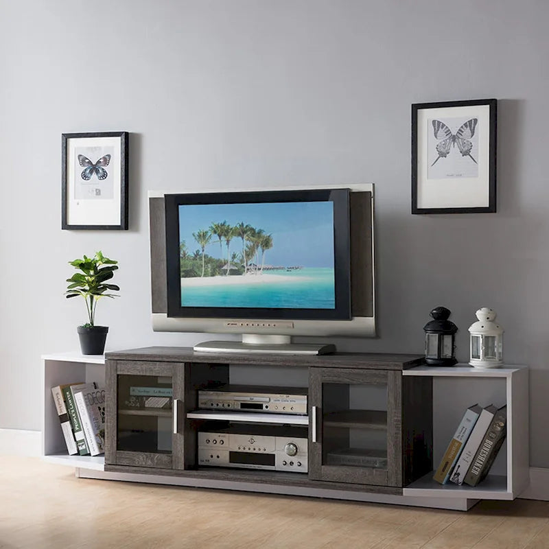 Meuble TV de rangement multifonctionnel Rasa Contemporary de 72 pouces par