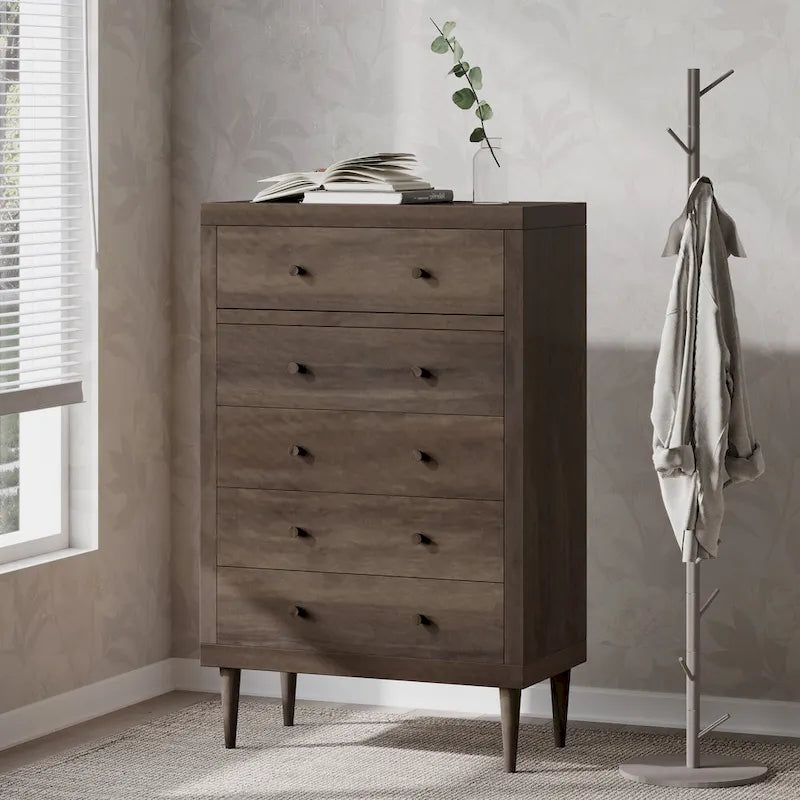Commode à 5 tiroirs Nystrom Mid-Century Modern par