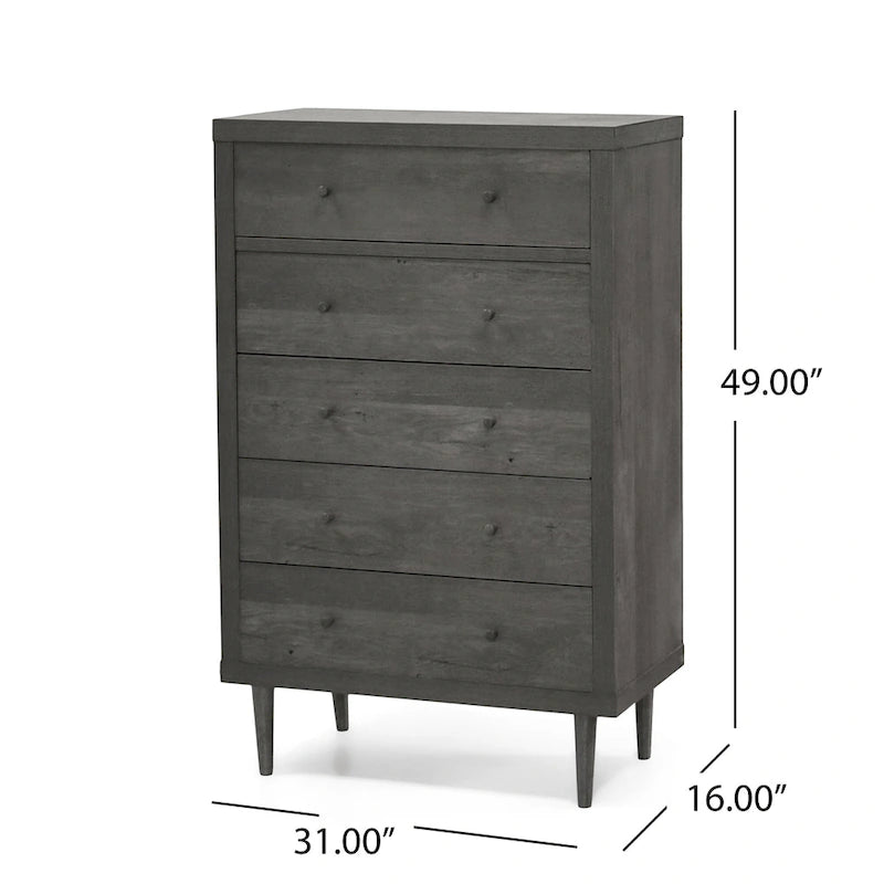 Commode à 5 tiroirs Nystrom Mid-Century Modern par