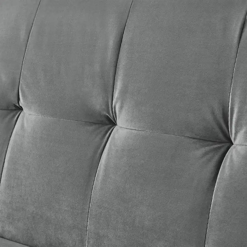Canapé-lit convertible en velours italien avec accoudoirs rabattables et sacs de rangement