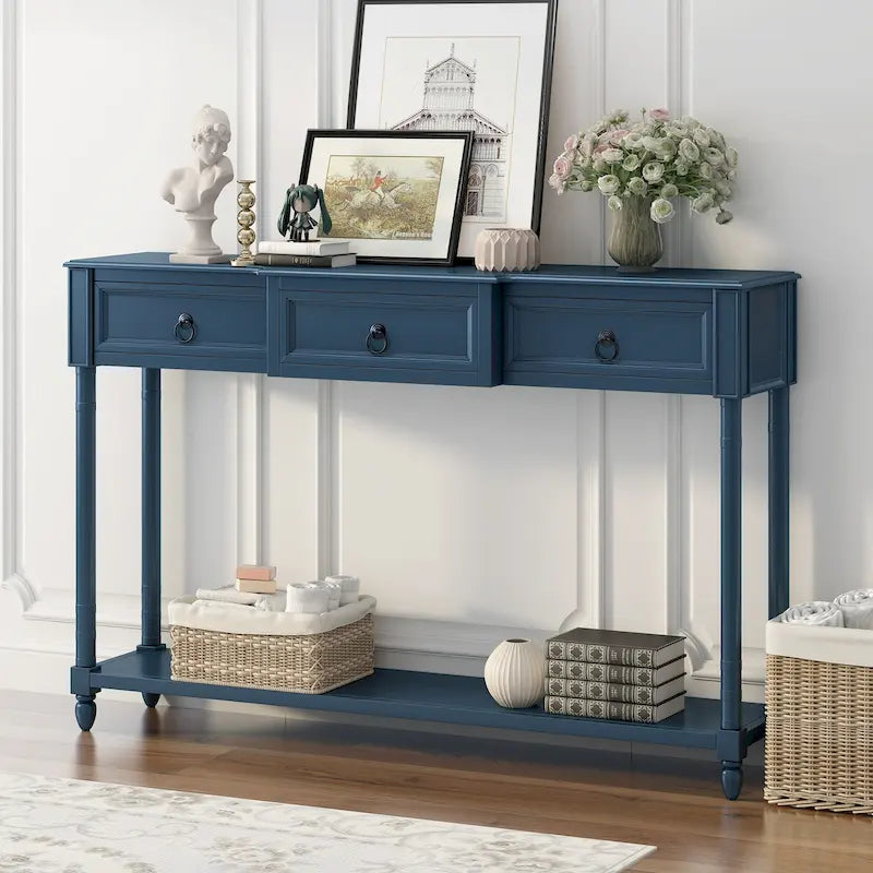 Console de canapé à 3 tiroirs pour entrée - 13,00 x 52,00 x 34,30