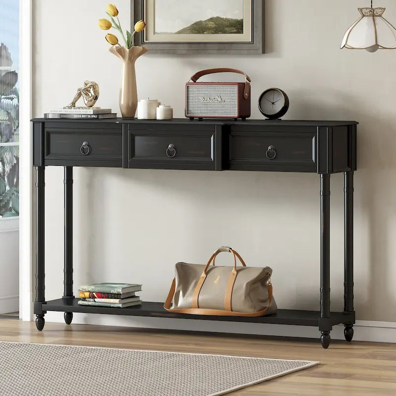 Console de canapé à 3 tiroirs pour entrée - 13,00 x 52,00 x 34,30
