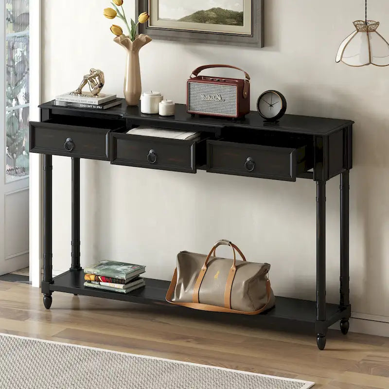 Console de canapé à 3 tiroirs pour entrée - 13,00 x 52,00 x 34,30