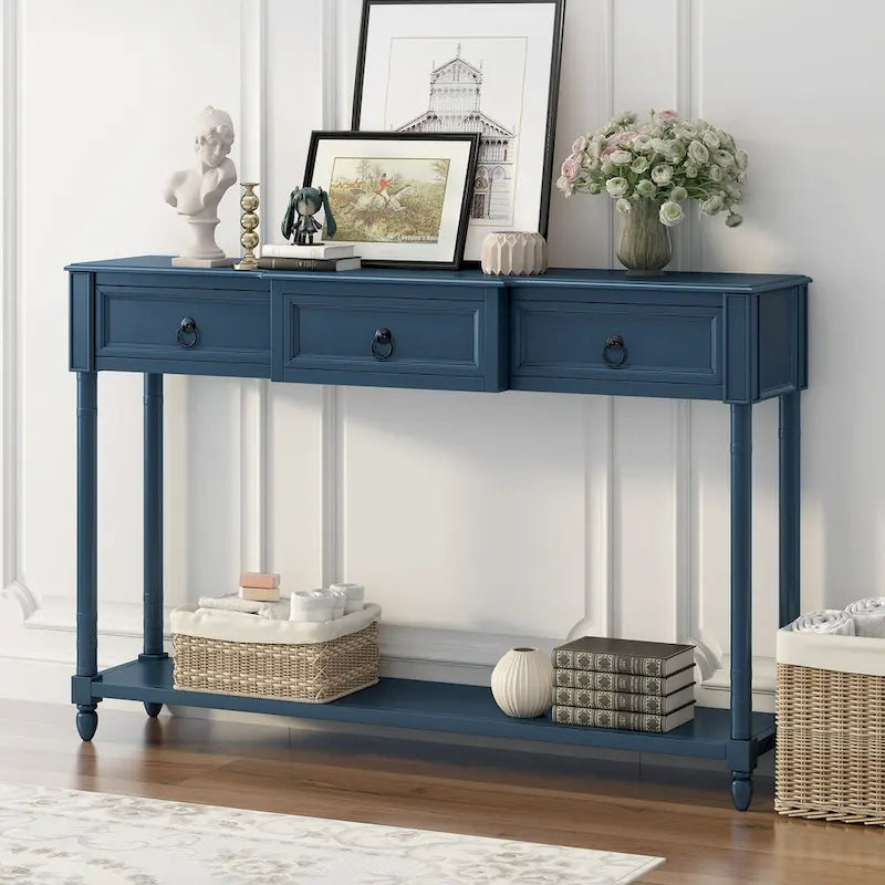 Console de canapé à 3 tiroirs pour entrée - 13,00 x 52,00 x 34,30