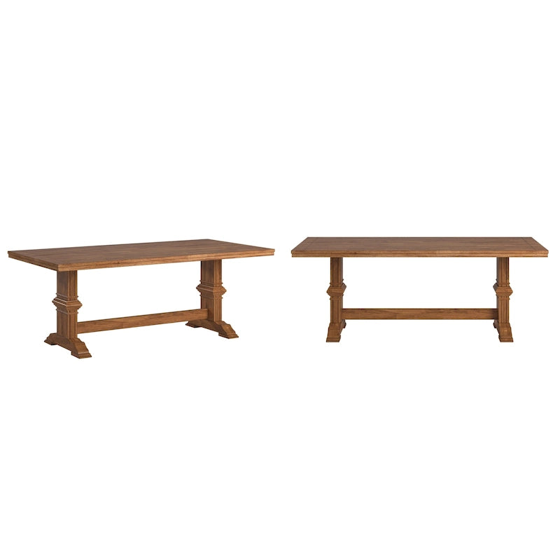 Table de salle à manger Ronda en bois massif bicolore à plateau rectangulaire