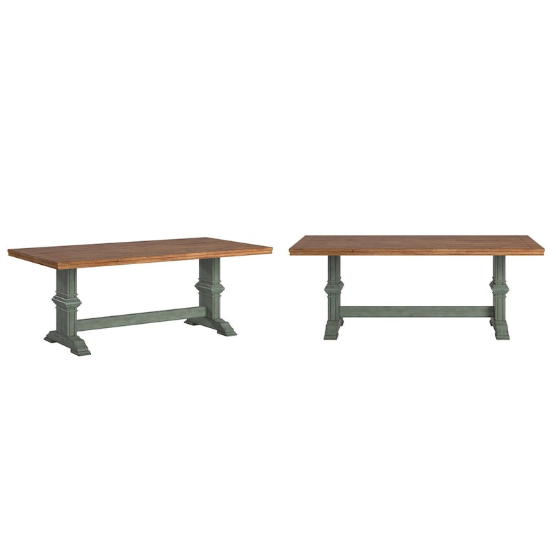 Table de salle à manger Ronda en bois massif bicolore à plateau rectangulaire