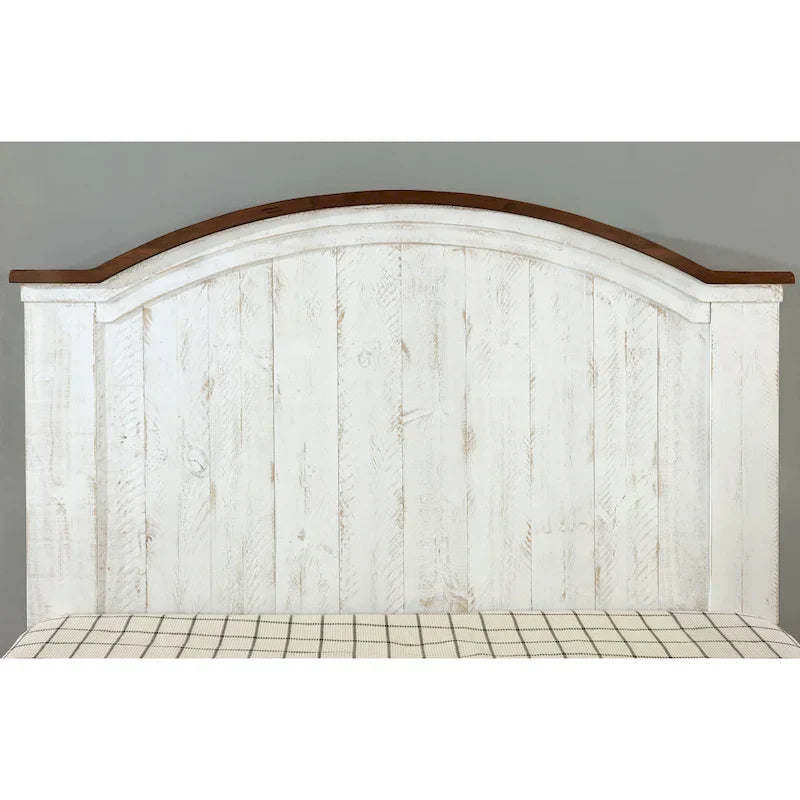 Ynez Farmhouse Blanc Pin 3-Pièces Panneau Chambre à coucher avec Port USB par
