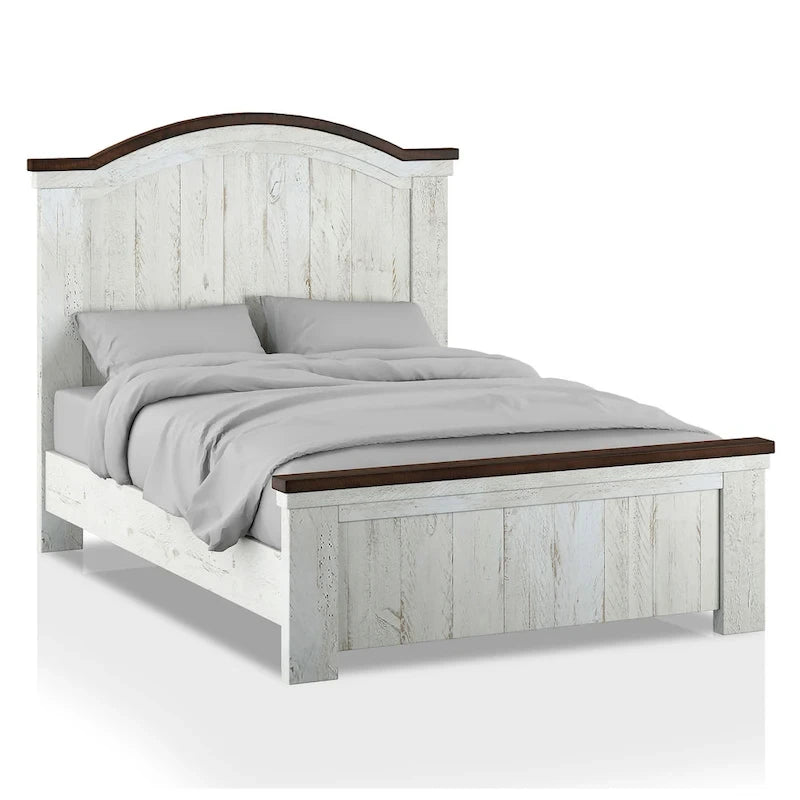 Ynez Farmhouse Blanc Pin 3-Pièces Panneau Chambre à coucher avec Port USB par