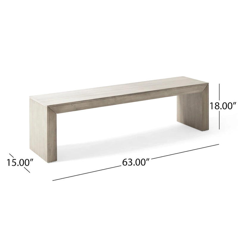 Banc de salle à manger Pannell Farmhouse en bois d'acacia par