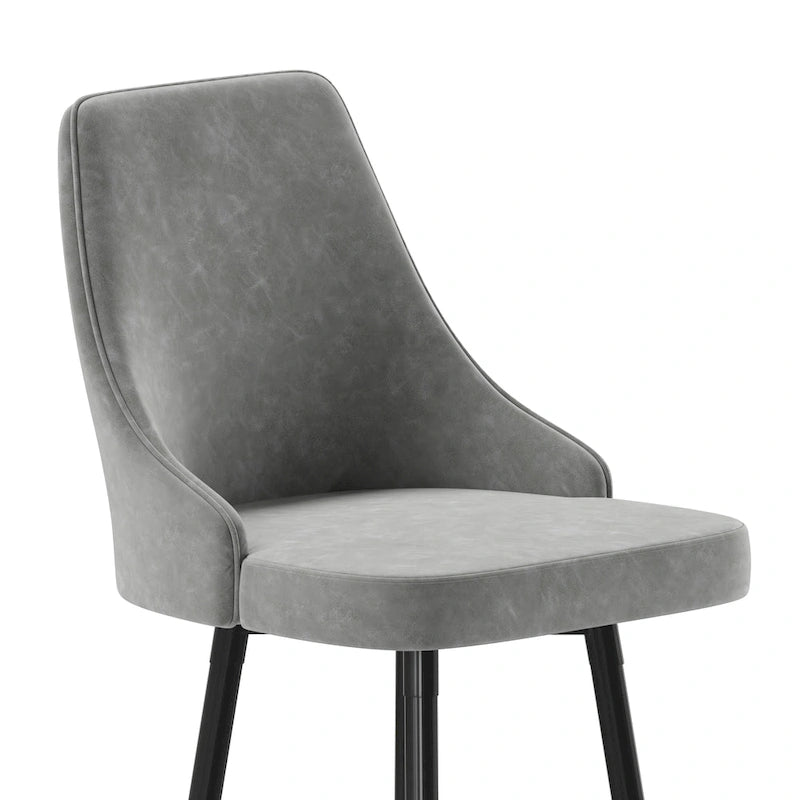 Tabouret de bar commercial en similicuir LeatherSoft avec pieds et repose-pieds en métal - Lot de 2 - 47 cm L x 51 cm P x 110 cm H