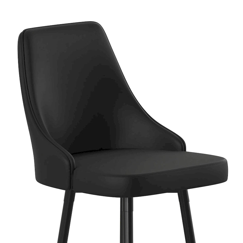 Tabouret de bar commercial en similicuir LeatherSoft avec pieds et repose-pieds en métal - Lot de 2 - 47 cm L x 51 cm P x 110 cm H