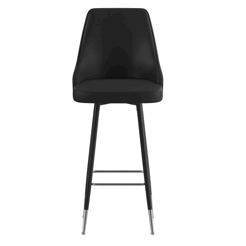 Tabouret de bar commercial en similicuir LeatherSoft avec pieds et repose-pieds en métal - Lot de 2 - 47 cm L x 51 cm P x 110 cm H
