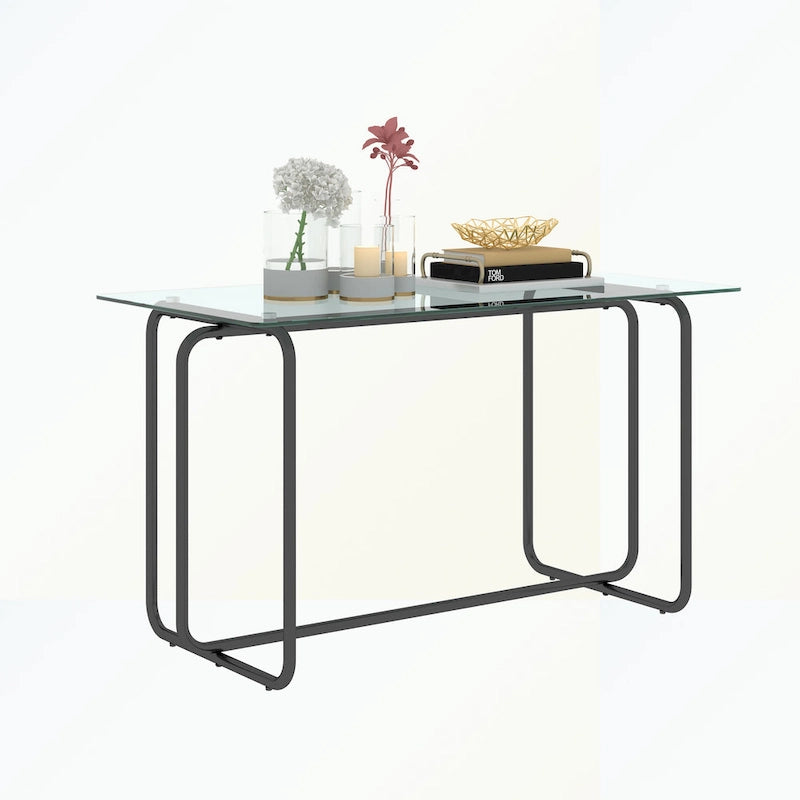 Table de salle à manger rectangulaire avec piètement en métal