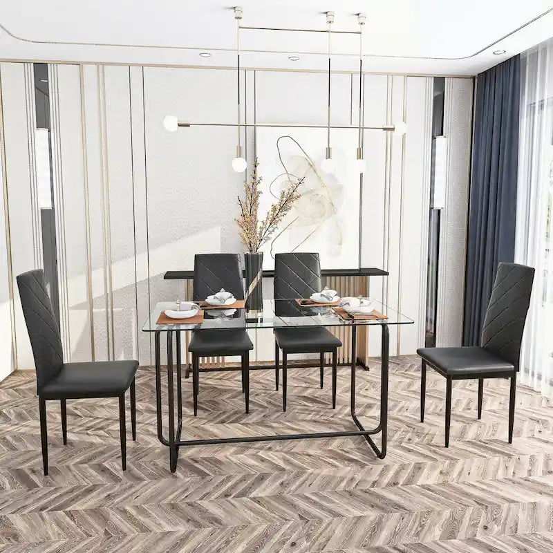 Table de salle à manger rectangulaire avec piètement en métal