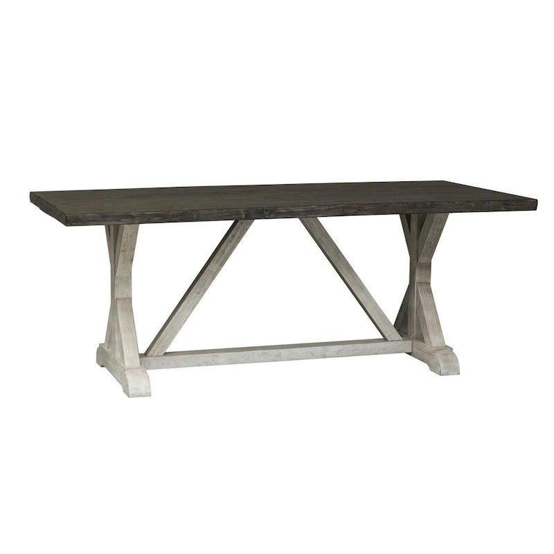 Table à tréteaux Willowrun Rustique Blanc Gris Vieilli