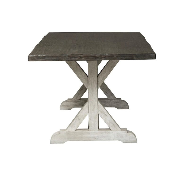 Table à tréteaux Willowrun Rustique Blanc Gris Vieilli