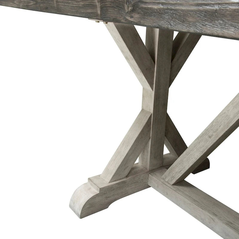 Table à tréteaux Willowrun Rustique Blanc Gris Vieilli