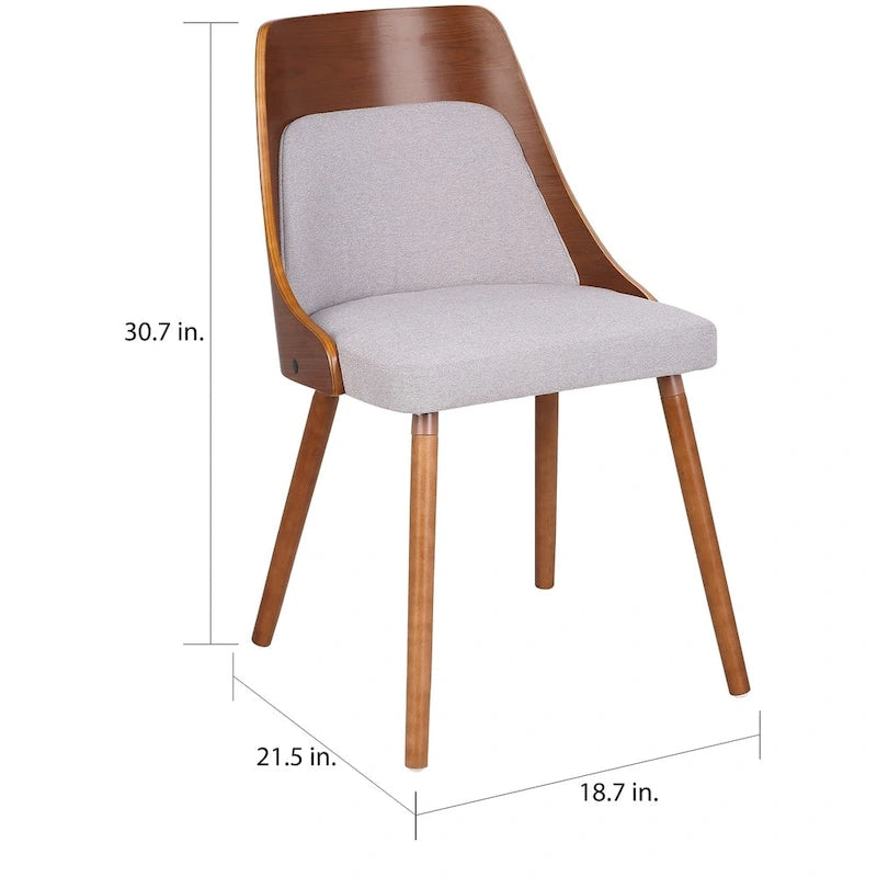 Chaise de salle à manger Carson Carrington Vallemala en noyer et tissu - N/D