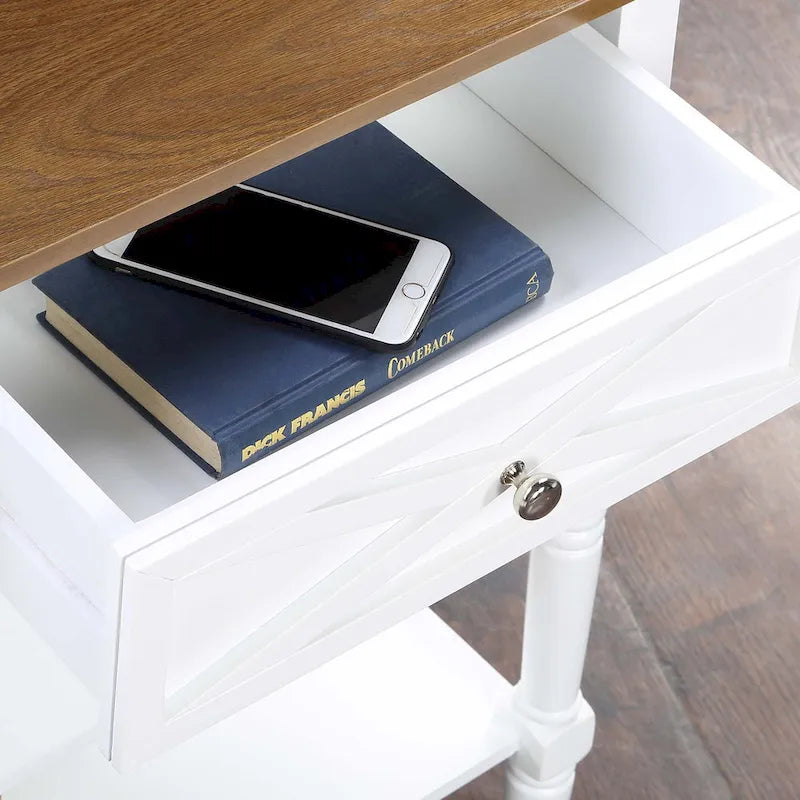 Table console Country Oxford à 2 tiroirs avec étagères