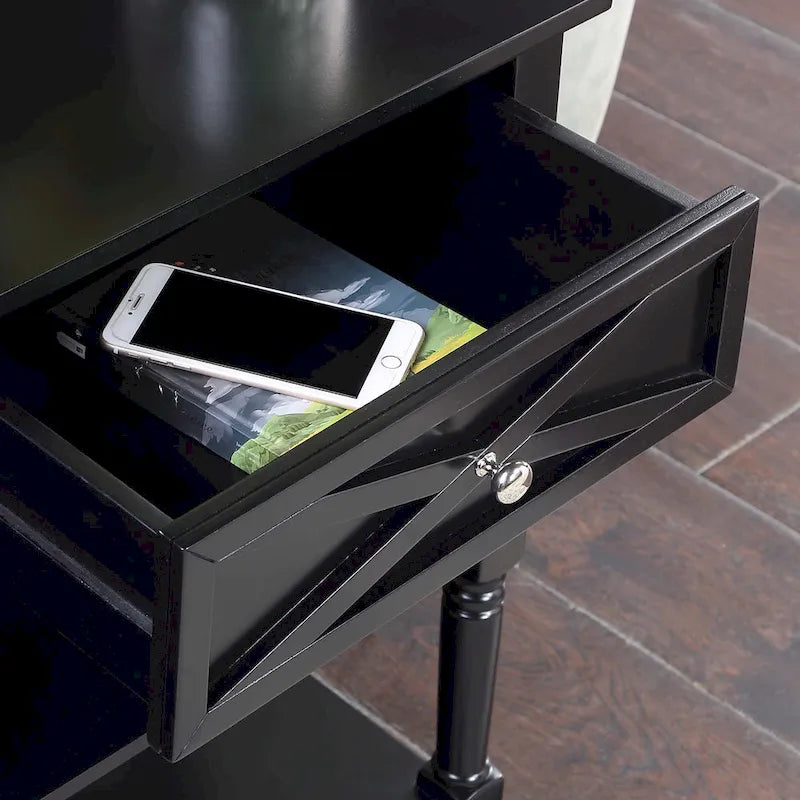 Table console Country Oxford à 2 tiroirs avec étagères