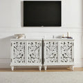 Meuble d'appoint double porte creuse Alban Traditional 32" de haut avec lumière LED, lot de 2 par