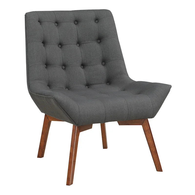 Chaise Shelly capitonnée avec pieds couleur café