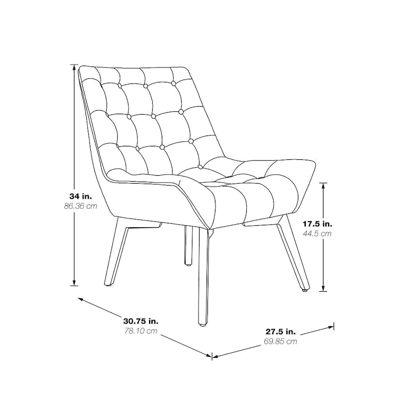 Chaise Shelly capitonnée avec pieds couleur café