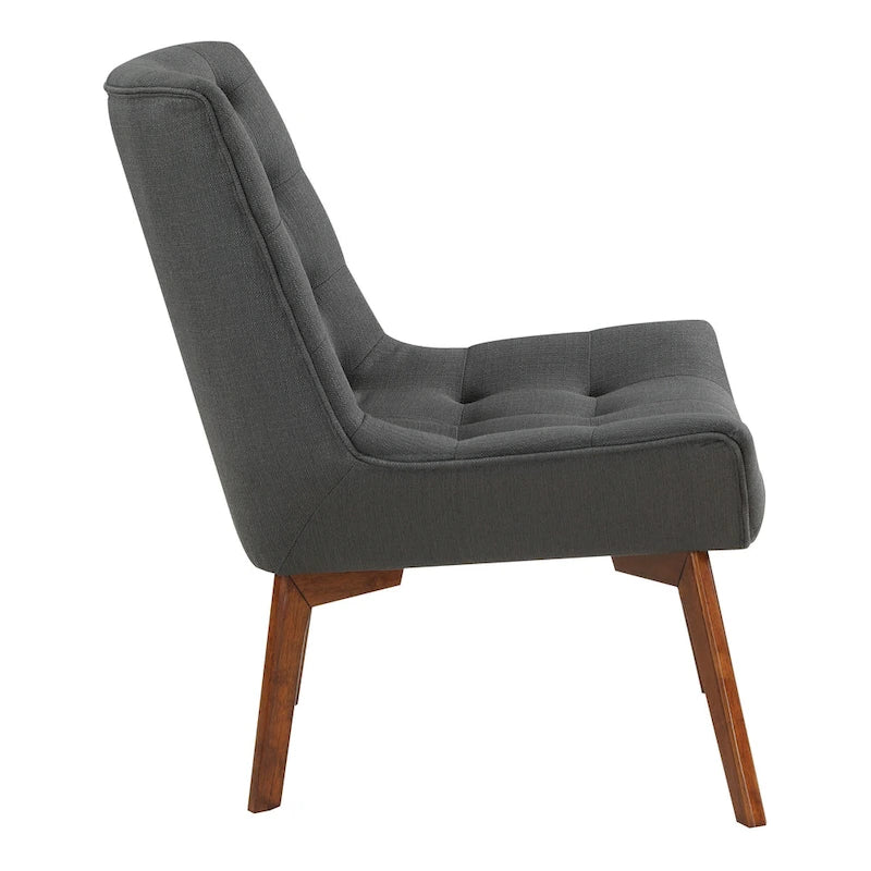 Chaise Shelly capitonnée avec pieds couleur café