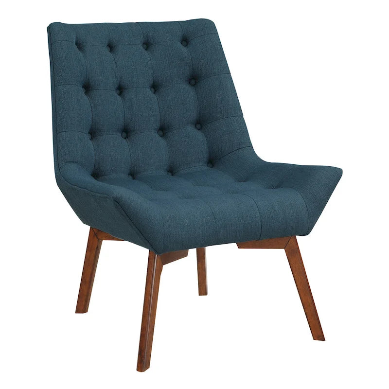Chaise Shelly capitonnée avec pieds couleur café