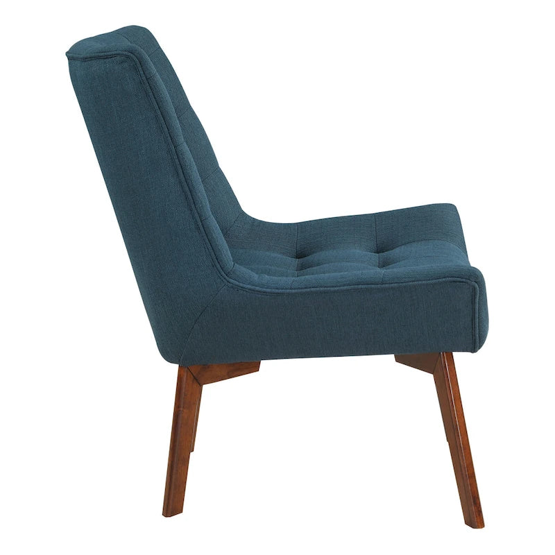Chaise Shelly capitonnée avec pieds couleur café