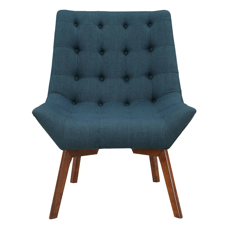 Chaise Shelly capitonnée avec pieds couleur café