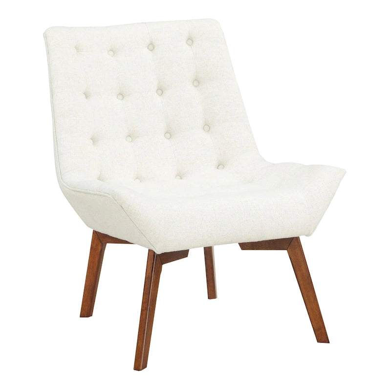 Chaise Shelly capitonnée avec pieds couleur café