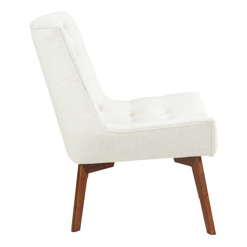 Chaise Shelly capitonnée avec pieds couleur café