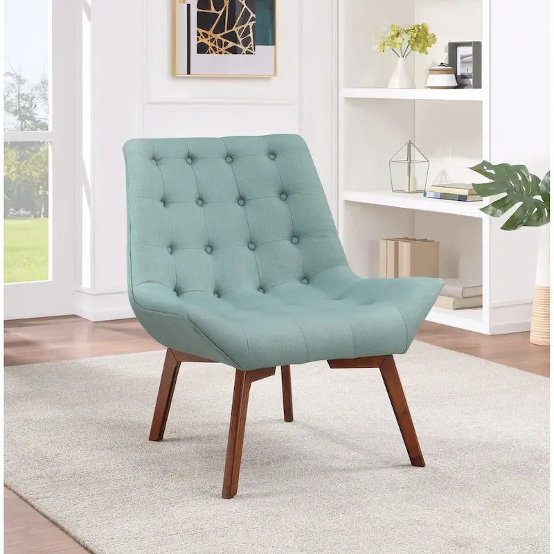 Chaise Shelly capitonnée avec pieds couleur café