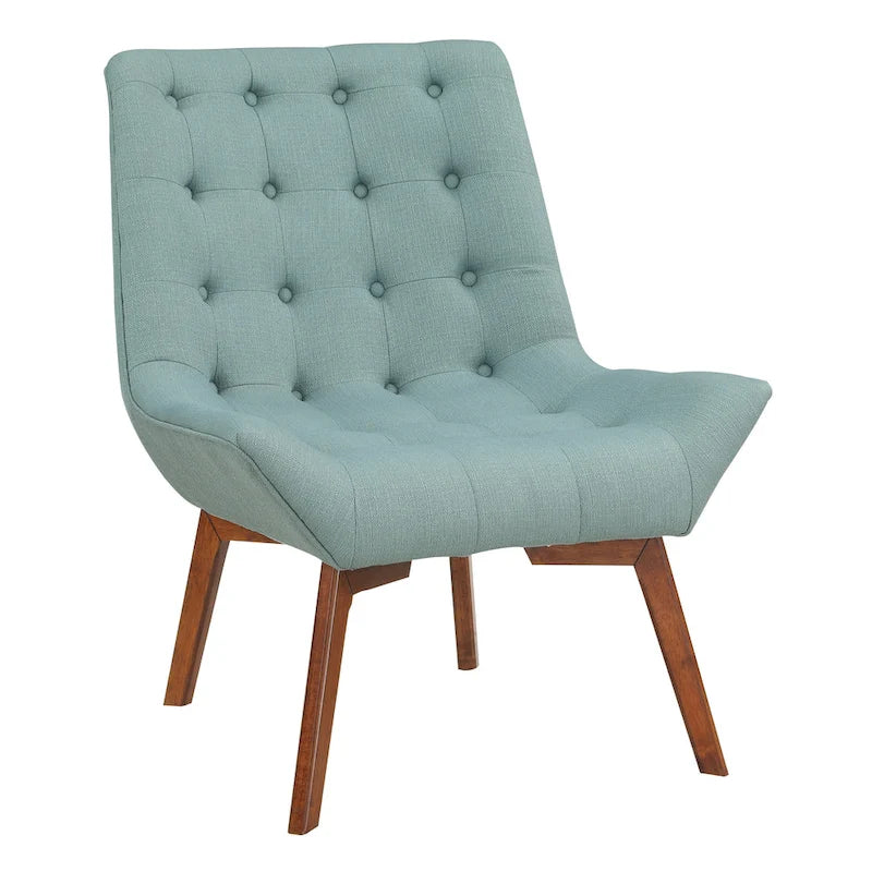 Chaise Shelly capitonnée avec pieds couleur café