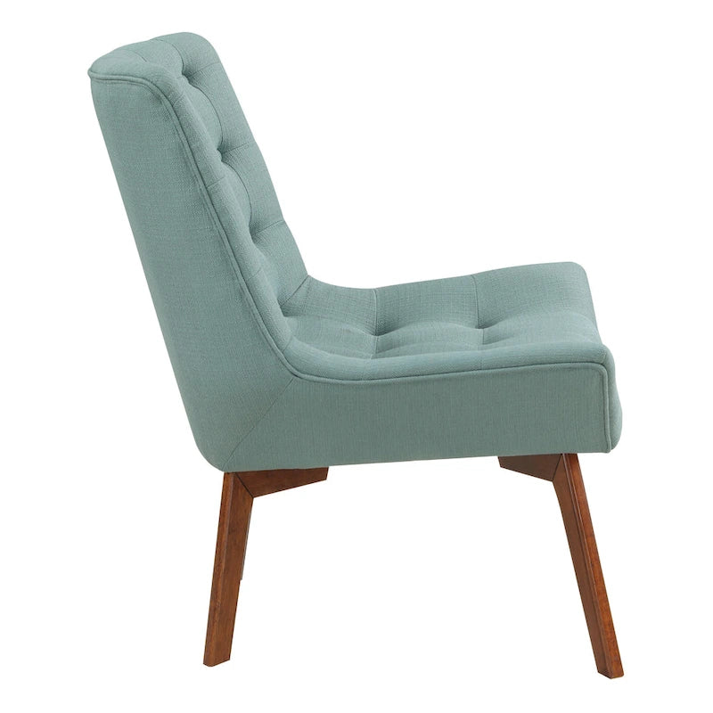 Chaise Shelly capitonnée avec pieds couleur café